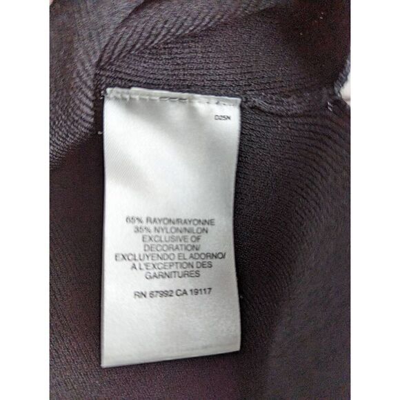 Sigrid Olsen Women Black Abstract Embroidered Knit Blouse Size XL - Picture 9 of 12